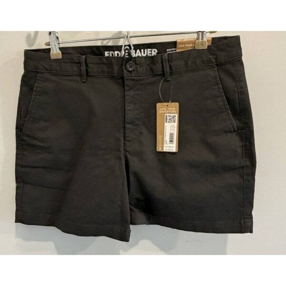 Eddie Bauer Womens Stretch Legend Wash Willit Short Dark Gray Carbon New 10 10T